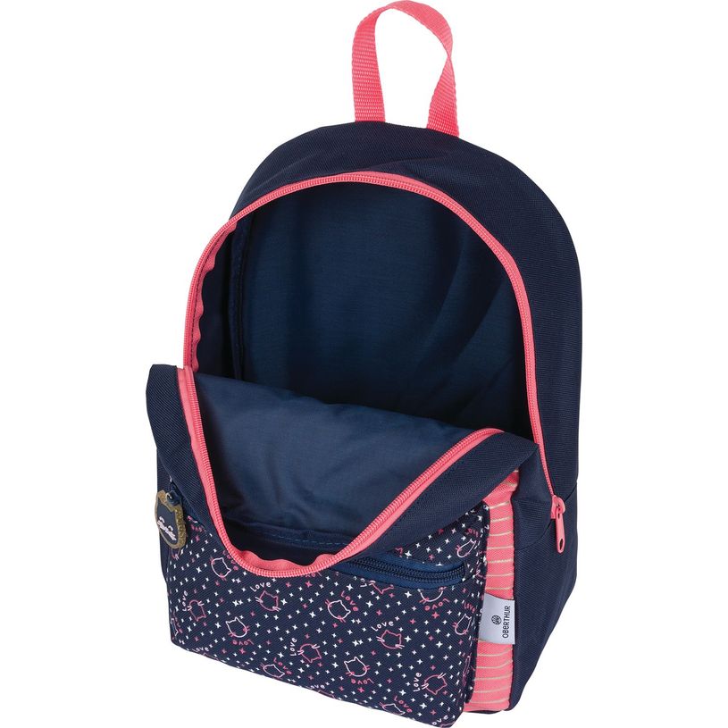 3664447148199-Petit Sac à dos Chaton - 1 compartiment - corail et marine - Oberthur-P_405132276_6-5