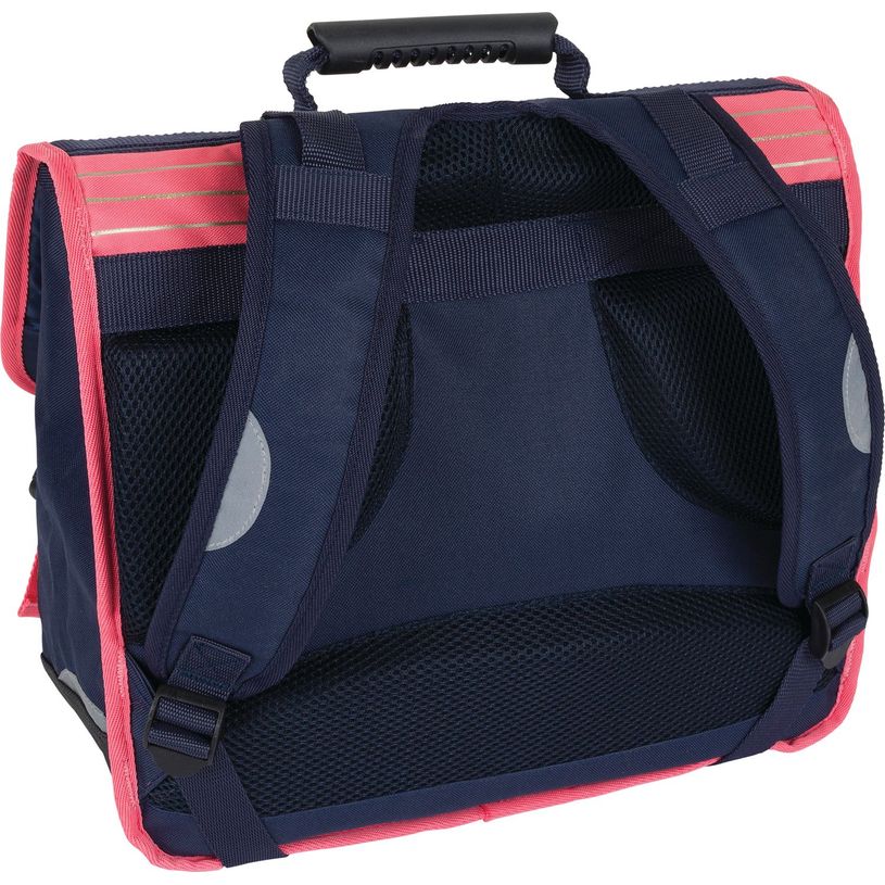 3664447148229-Cartable Chaton - 38 cm - 2 compartiments - corail et marine - Oberthur-P_405132279_2-1