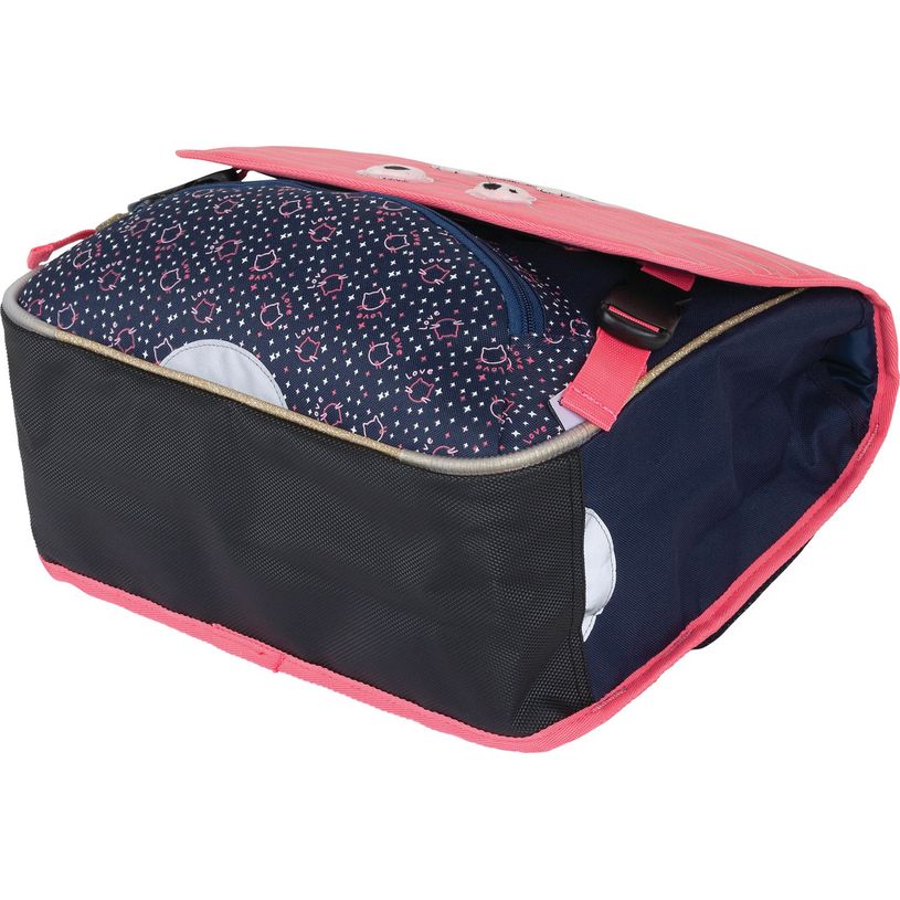 3664447148229-Cartable Chaton - 38 cm - 2 compartiments - corail et marine - Oberthur-P_405132279_3-2