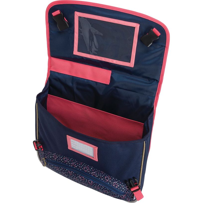 3664447148229-Cartable Chaton - 38 cm - 2 compartiments - corail et marine - Oberthur-P_405132279_6-5