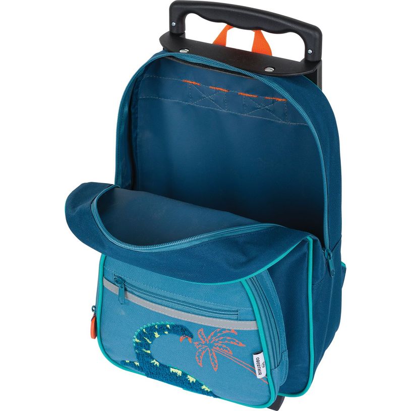 3664447148311-Petit Sac à dos à roulettes Dino - 1 compartiment - marine et bleu - Oberthur-P_405132283_6-5