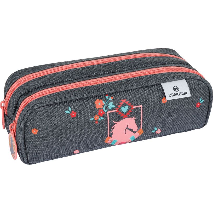 3664447148243-Trousse Cheval - 2 compartiments - gris chine - Oberthur-P_405132297_1-0