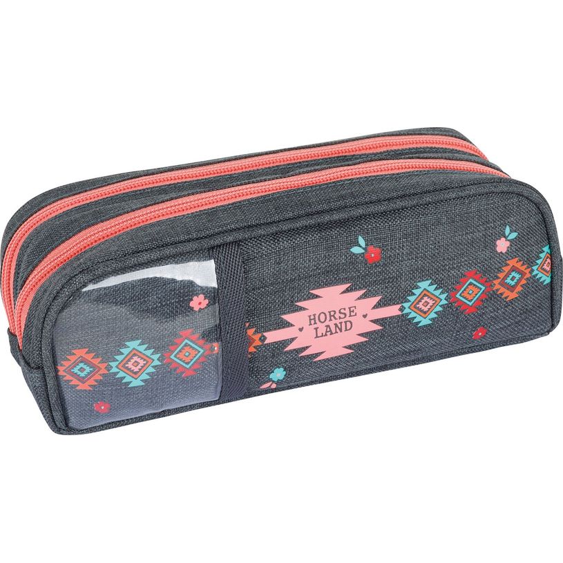 3664447148243-Trousse Cheval - 2 compartiments - gris chine - Oberthur-P_405132297_2-1