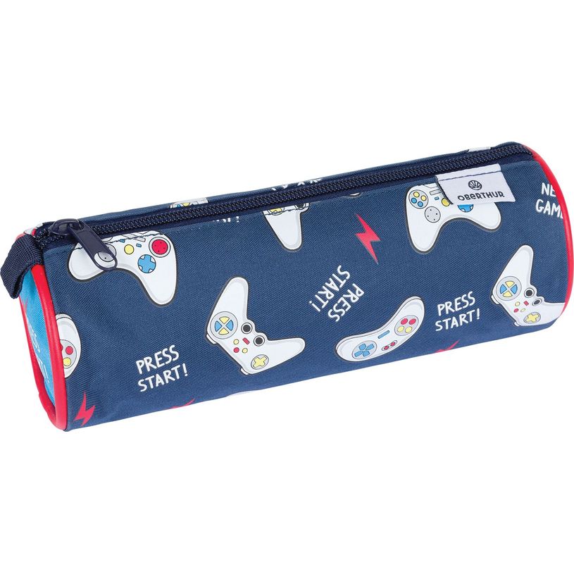 3664447148113-Trousse ronde Les Scolaires Garçon - 1 compartiment - marine et bleu - Oberthur-P_405132305_1-0