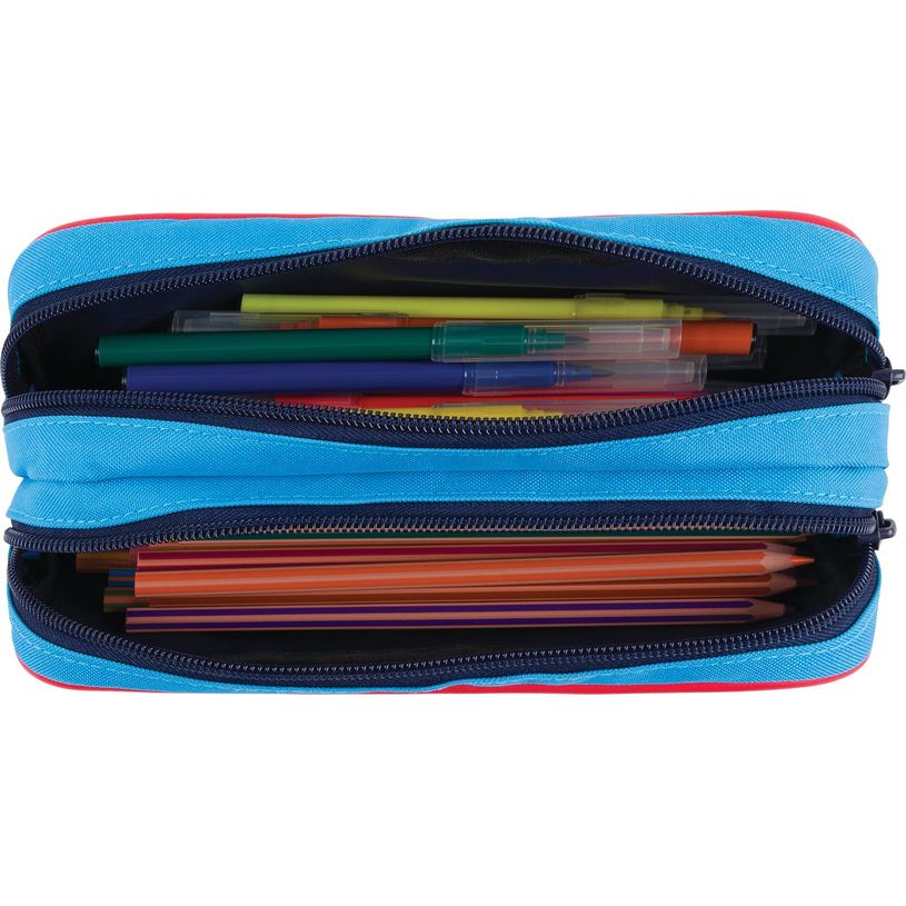 3664447148120-Trousse Les Scolaires Garçon - 2 compartiments - marine et bleu - Oberthur-P_405132306_3-2
