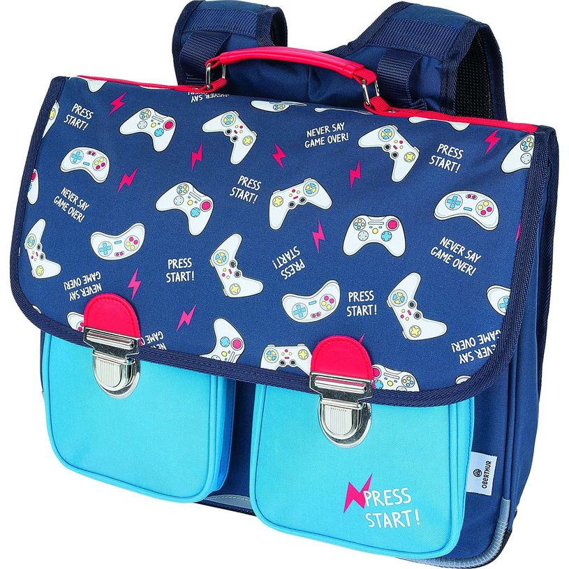 3664447148137-Cartable Les Scolaires Garçon - 38 cm - 2 compartiments - marine et bleu - Oberthur-P_405132308_1-0