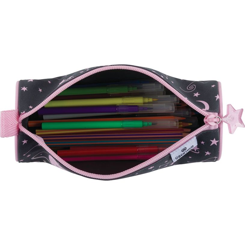 3664447150345-Trousse ronde Cosmic Girls - 1 compartiment - gris anthracite - Oberthur-P_405132314_3-2