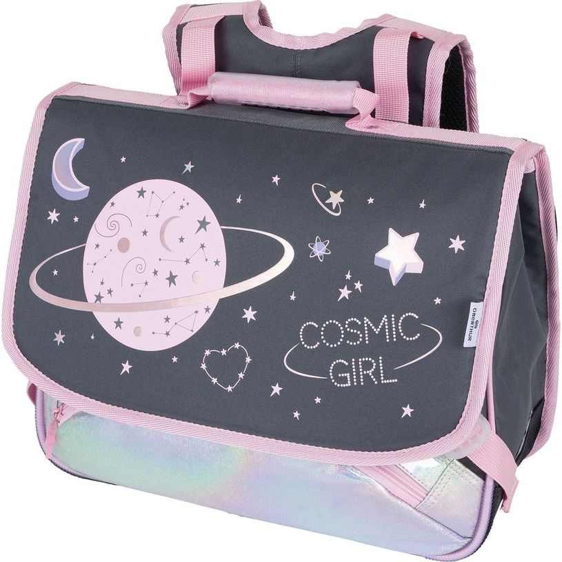 3664447150307-Cartable Cosmic Girl - 38 cm - 2 compartiments - gris anthracite - Oberthur-P_405132318_1-0