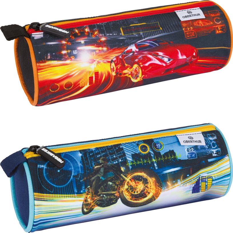 3664447148397-Trousse ronde Megacars / Megabikes - 1 compartiment - marine ou noir - Oberthur-P_405132319_1-0