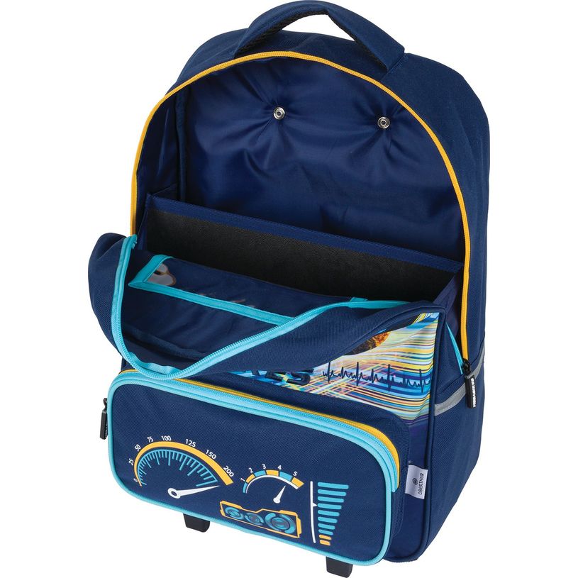 3664447148410-Sac à dos à roulettes Megacars / Megabikes - 1 compartiment - marine ou noir - Oberthu-P_405132321_13-12