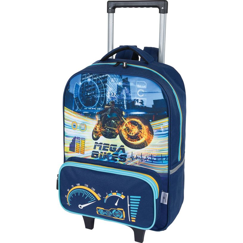 3664447148410-Sac à dos à roulettes Megacars / Megabikes - 1 compartiment - marine ou noir - Oberthur-P_405132321_8-7