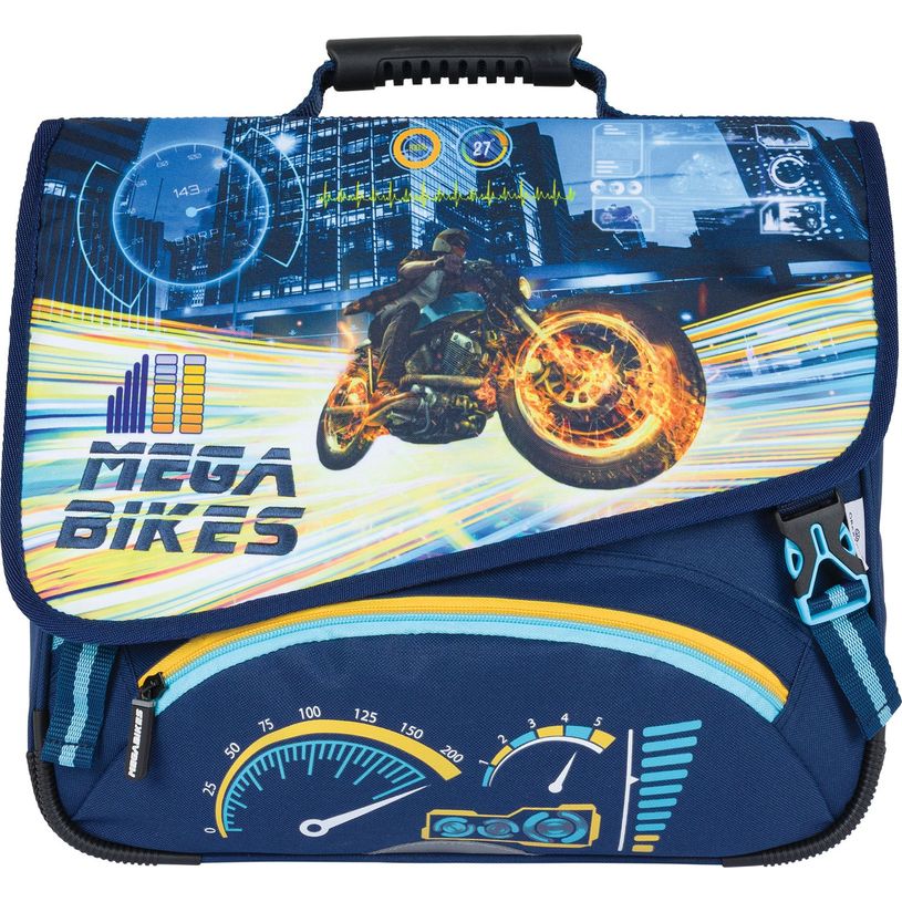 3664447148427-Cartable Megacars / Megabikes - 38 cm - 2 compartiments - 2 modèles disponibles - Obert-P_405132322_12-11