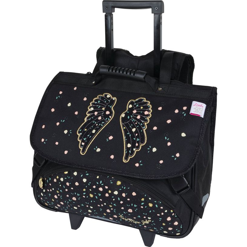 3664447147666-Cartable à roulettes Little Karl Marc John - 41 cm - 2 compartiments - noir - Oberthur-P_405132363_1-0