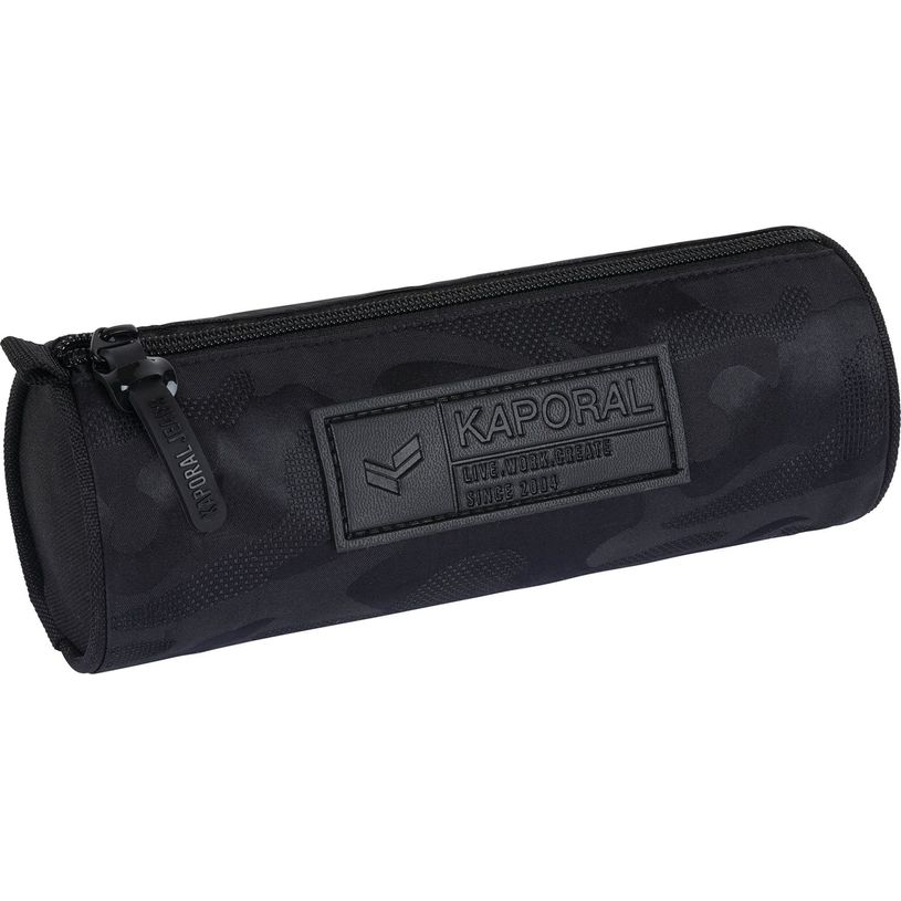 3664447147482-Trousse ronde Kaporal Boy - 1 compartiment - noir et motif camouflage - Oberthur-P_405132408_1-0