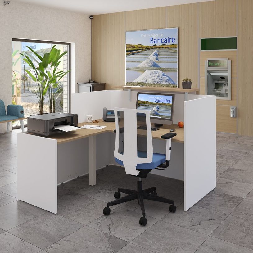 3253310459557-Banque d'accueil Module suivant haut OLA - L140 x H112 x P82,5 cm - structure blanc perle,-P_405132588_2-1