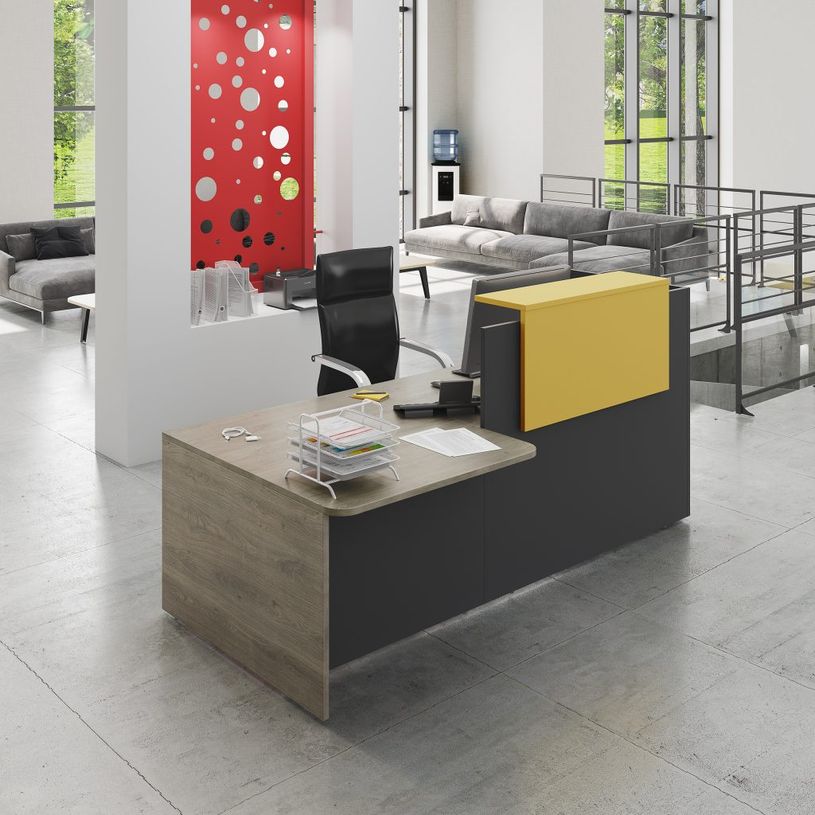 3253310403000-Banque d'accueil Retour direct bas OLA - L82,5 x H75,5 x P62,5 cm - structure carbone, pla-P_405132691_2-1