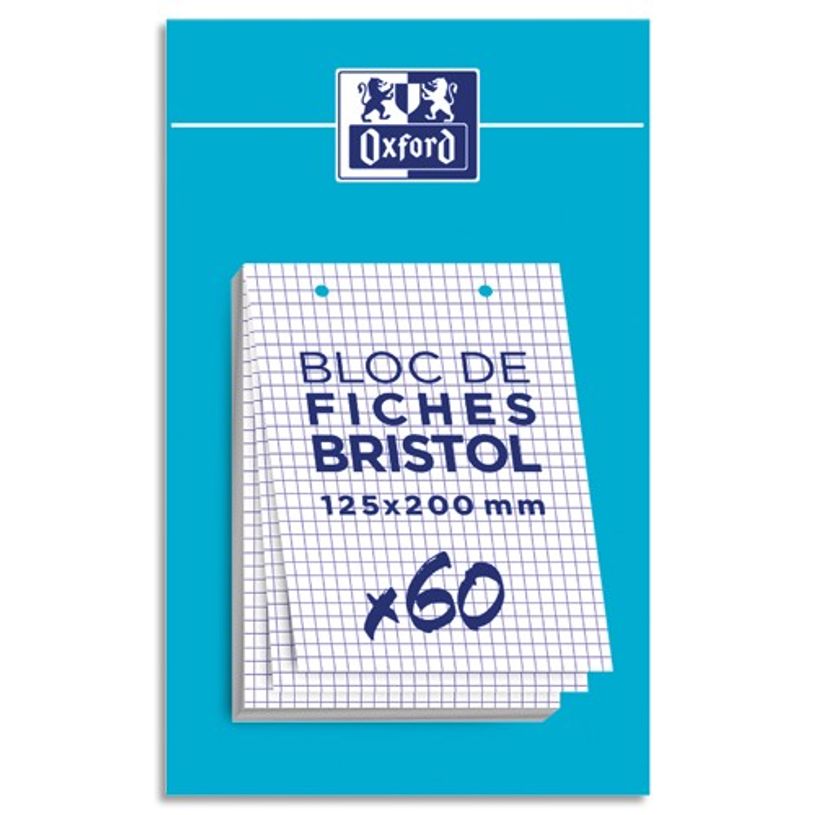 3020120196275-Oxford - Pack de 60 Fiches Bristol - 12,5 x 20 cm - petits carreaux - perforées - blanc-P_405132756_1-0