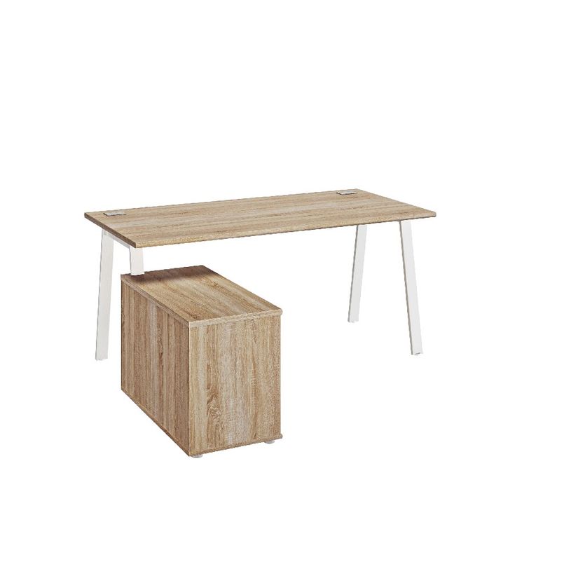 3483601133020-Bureau manager MAMBO avec retour gauche - 160 cm - Chêne Sonoma/blanc-P_405132836_1-0