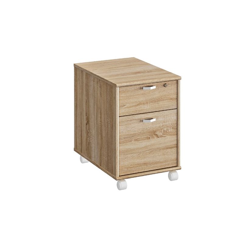 3483601133105-Caisson mobile MAMBO - Profondeur 60 cm - 2 tiroirs - Chêne Sonoma/blanc-P_405132839_1-0