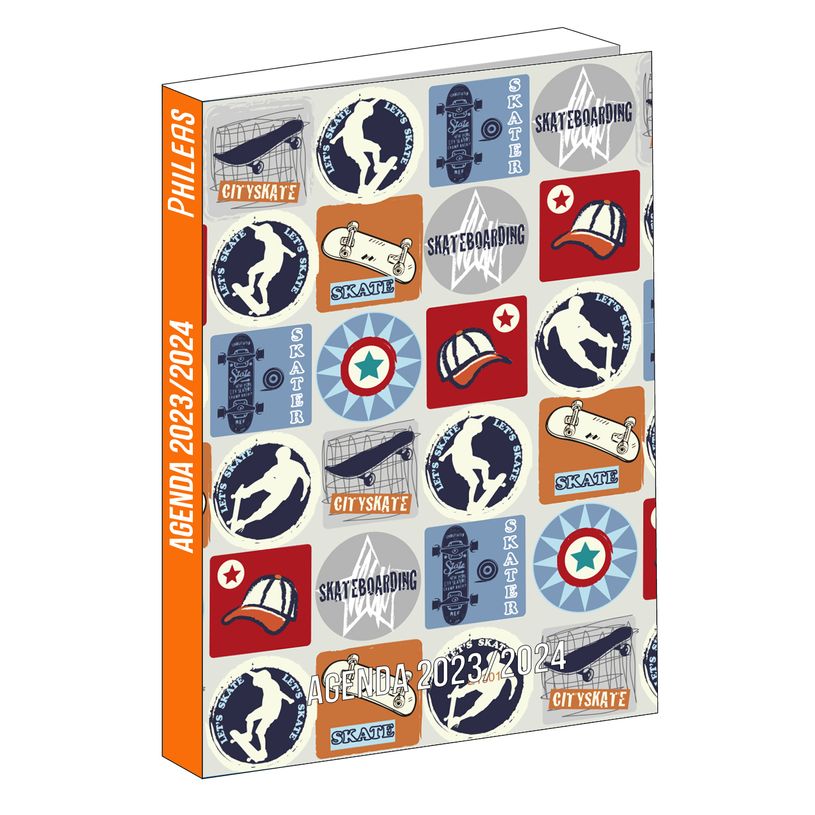 3666311016610-Agenda Phileas - 1 jour par page - 12 x 17 cm - skate - Bagtrotter-P_405132984_1-0