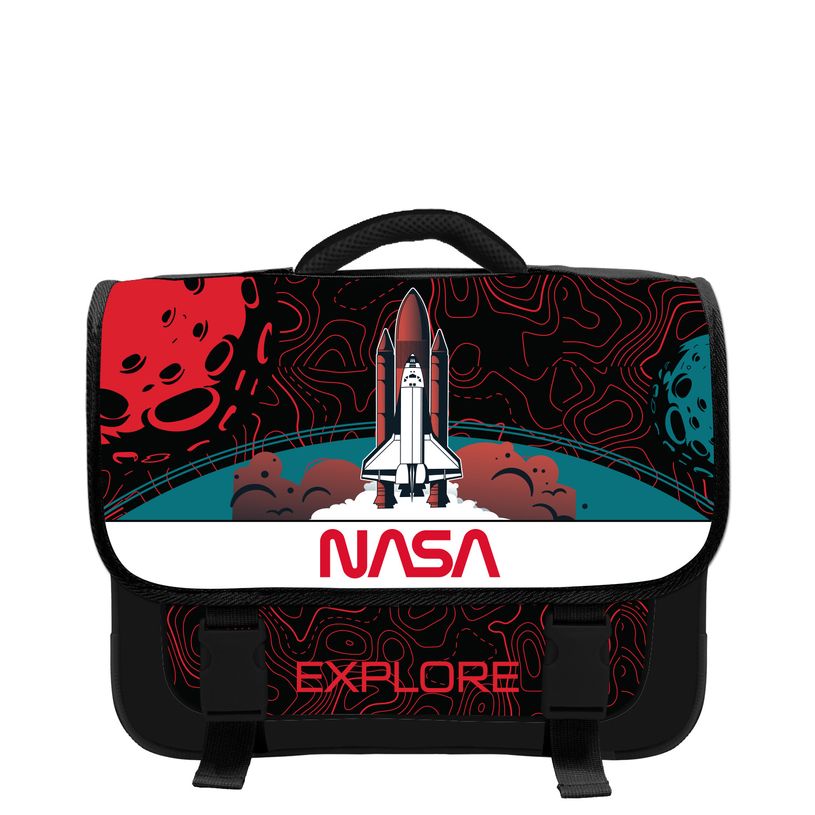 3666311016511-Cartable NASA 38 cm - 2 compartiments - rouge - Bagtrotter-P_405132994_1-0