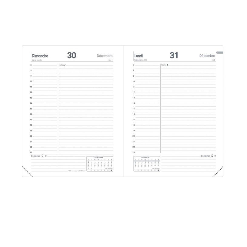 3371010190072-Agenda Impala ABP2 - 1 jour par page  - 12 x 17 cm - disponible dans différentes couleurs - Quo Vadis--4