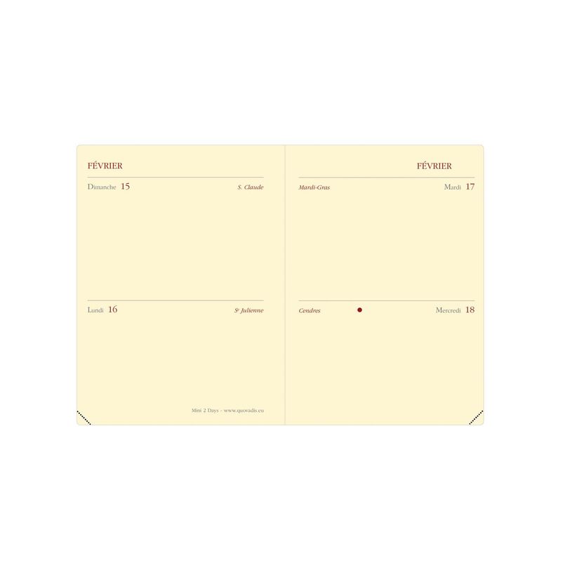 3371010480104-Quo Vadis - Agenda - Mini 2 Days Prestige - 2 jours par page - Français - Impala - Bleu - 12 mois de janvier à décembre - 7x10 cm - Papier Clairefontaine ivoire - Fabri--1