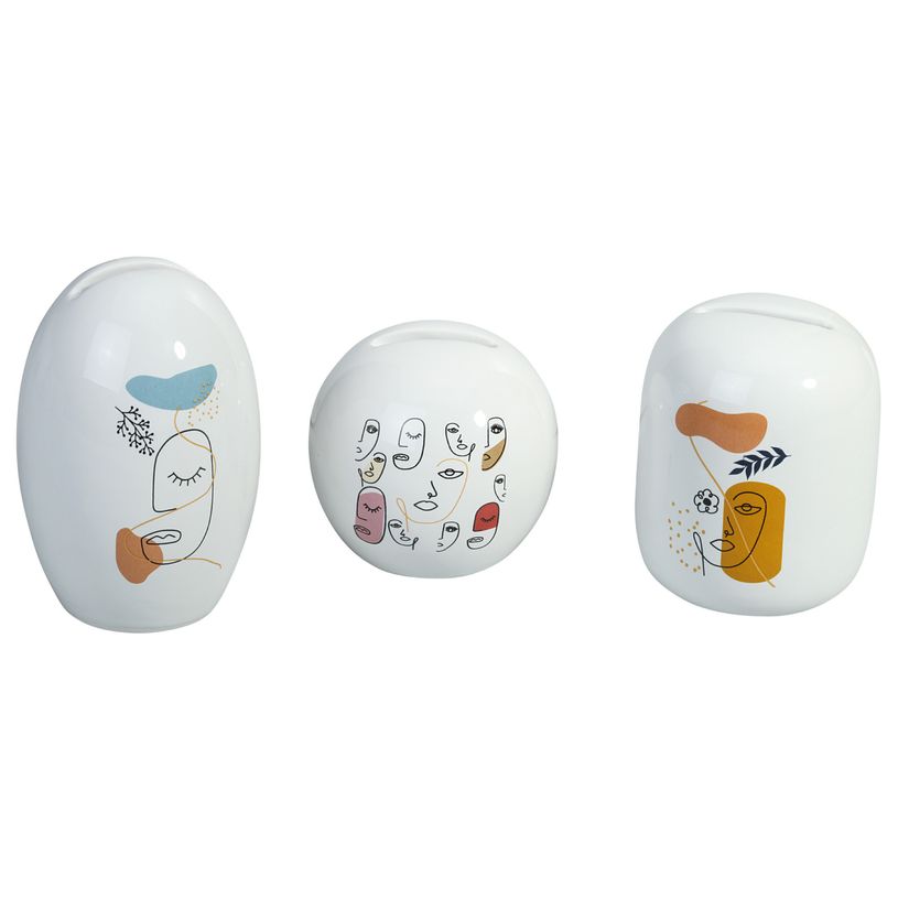 3173740249156-Lot de 3 tirelires SMILE "ABSTRACT FACES" 3 design différents--0