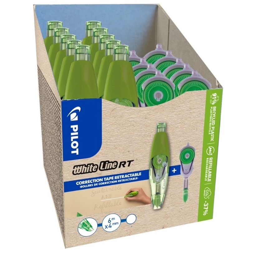 3131910424772-Pilot – Lot de 10 rubans correcteurs Whiteline RT + 10 recharges Greenpack--0