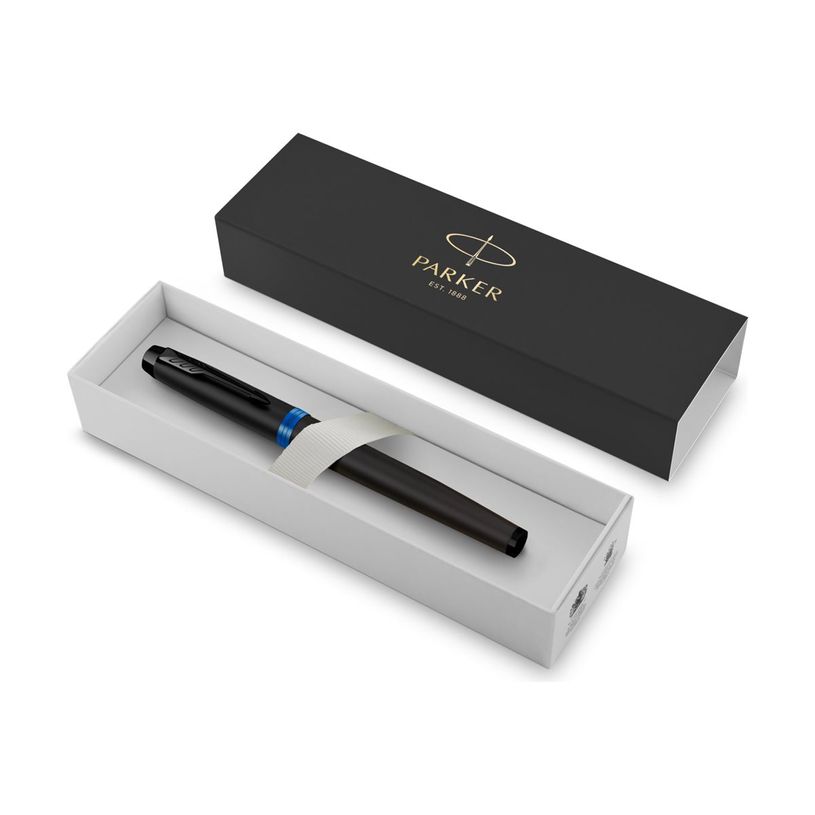 0404051330916-Parker IM Essential Vibrant Rings - Stylo plume noir/bleu - pointe fine-P_405133091_2-1