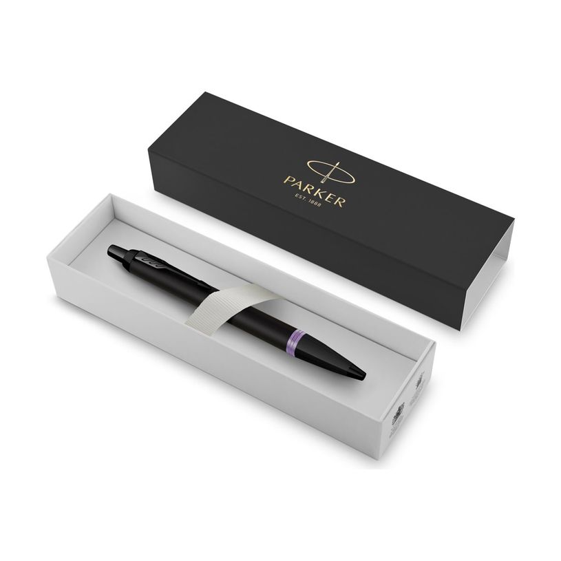 0404051330992-Parker IM Essential Vibrant Rings - Stylo à bille noir/violet - pointe moyenne-P_405133099_1-1
