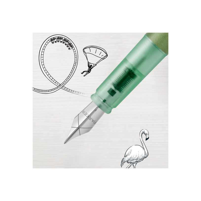0404051331012-Parker Vector XL - Stylo plume vert - pointe moyenne - bleu-P_405133101_3-1