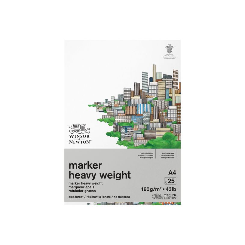 0884955076927-Winsor & Newton - Bloc de papier à dessin pour marqueur épais - A4 - 25 feuilles - 160gr-P_405133106_1-0