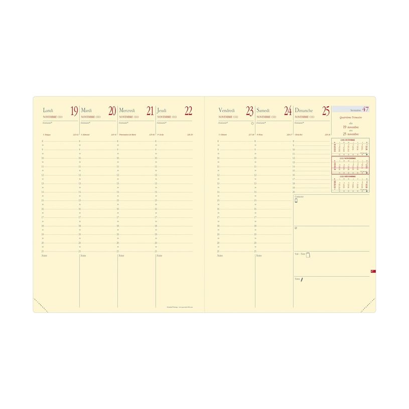 3371010482122-Quo Vadis - Agenda avec répertoire - Président Prestige - Semainier Planning - Français - Impala - Rouge - 14 mois de d-P_405133129_2-3