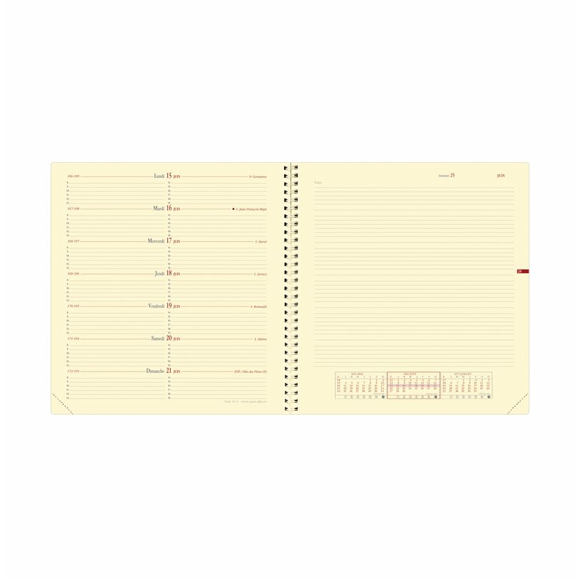 3371010481477-Agenda spiralé Impala Note 16 avec répertoire - 1 semaine sur 2 pages - 16 x 16 cm - rou-P_405133143_2-1