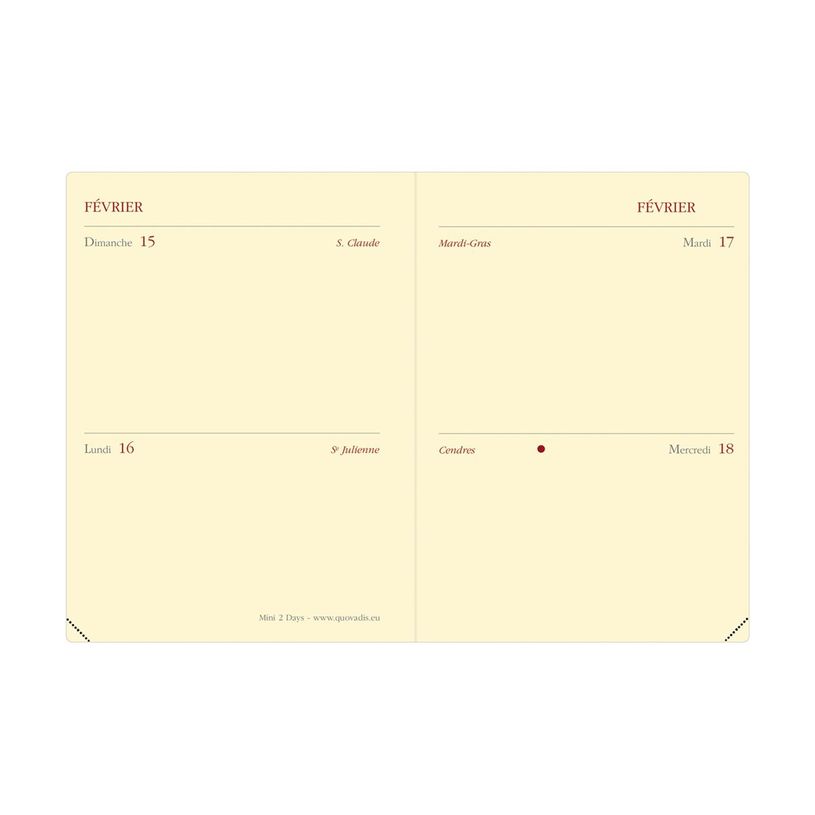3371010480104-Quo Vadis - Agenda - Mini 2 Days Prestige - 2 jours par page - Français - Impala - Bleu - 12 mois de janvier à décembre - 7x10 cm - Papier Clairefontaine i-P_405133198_1-3