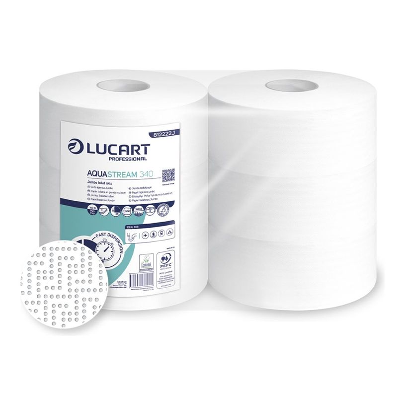 8005892349567-Lucart Professional AquaStream 340 - Papier toilette - 6 rouleaux - 340 m-P_405133225_1-1