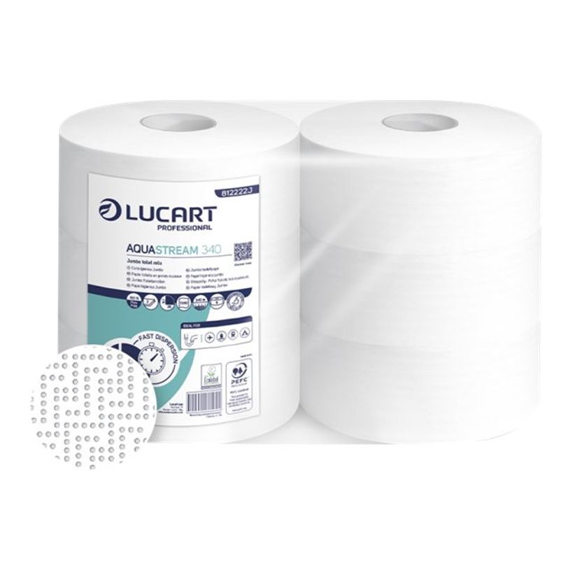 8005892349567-Lucart Professional AquaStream 340 - Papier toilette - 6 rouleaux - 340 m-P_405133225_2-0