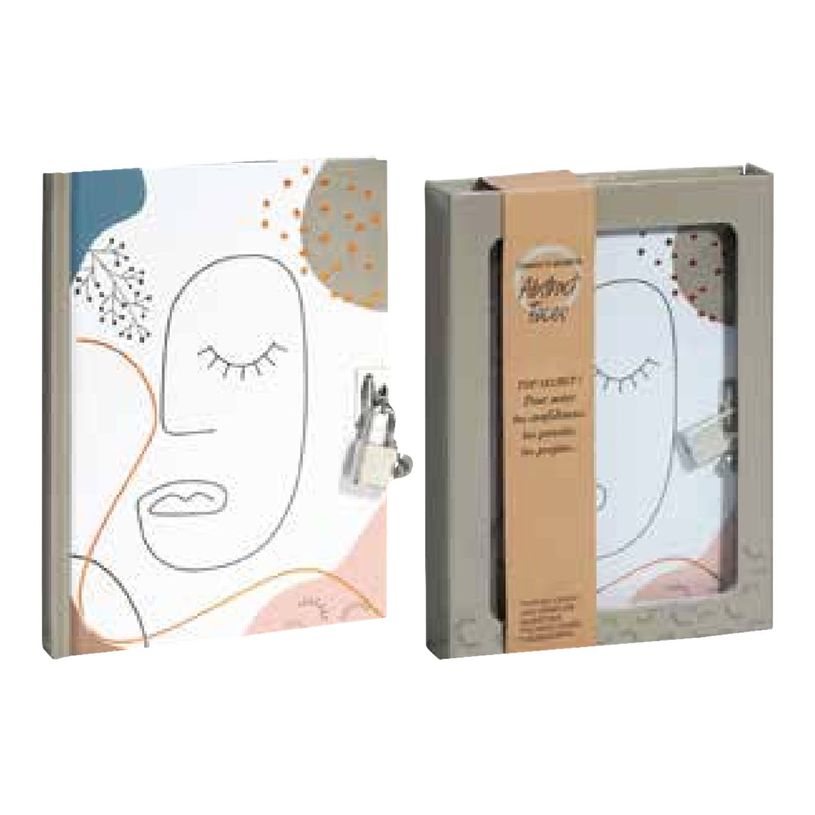 3173740249118-Ink Abstract Faces - Carnet à secrets - 13,5 x 18 cm-P_405133311_1-0