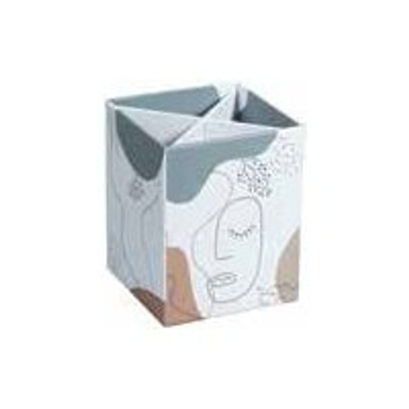 3173740249446-Parure de bureau en carton Abstract Faces - 4 pièces-P_405133314_4-2