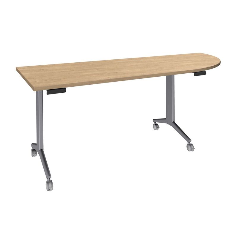 3253310160446-Table de réunion abattantes angle à droite - L200 x P80 cm - pied alu - plateau imitatio-P_405133448_1-0