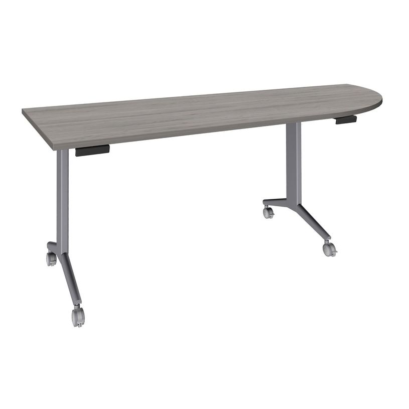 3253310160460-Table de réunion abattantes angle à droite - L200 x P80 cm - pied alu - plateau imitatio-P_405133449_1-0