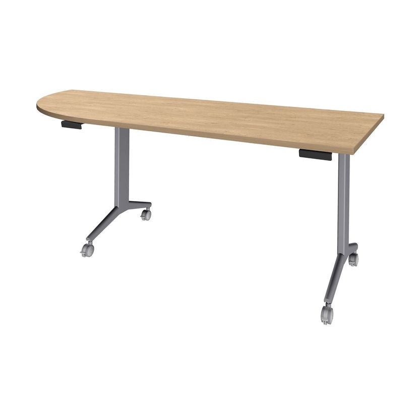 3253310160507-Table de réunion abattantes angle à gauche - L200 x P80 cm - pied alu - plateau imitatio-P_405133454_1-0