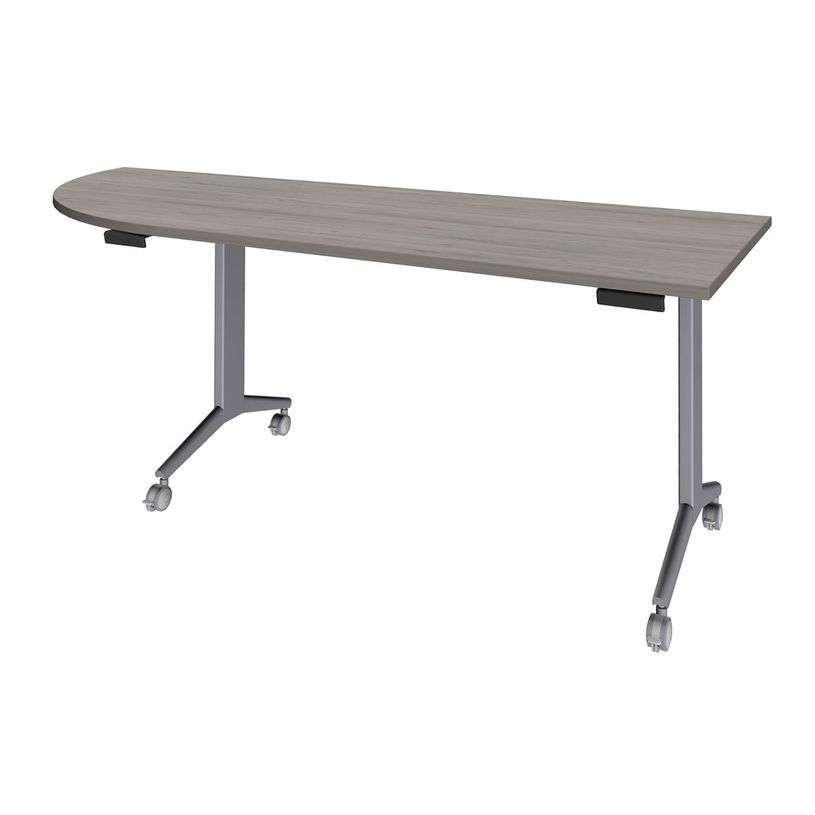 3253310160545-Table de réunion abattantes angle à gauche - L200 x P80 cm - pied alu - plateau imitatio-P_405133455_1-0