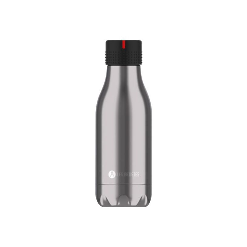 3614300019500-Les Artistes Paris - Gourde Bouteille isotherme 280 ml - argent - acier inoxydable-P_405133498_1-0