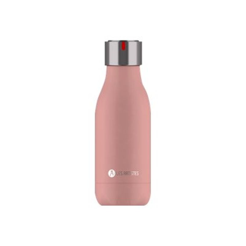 3614300043246-Les Artistes Paris - Gourde Bouteille isotherme 280 ml - rose - acier inoxydable-P_405133531_1-0