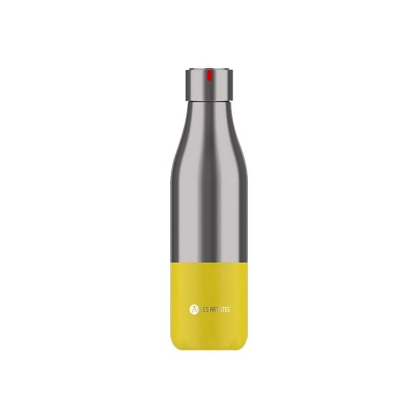 3614300042423-Les Artistes Paris - Gourde Bouteille isotherme 500 ml - inox et jaune - acier inoxydable-P_405133536_1-0