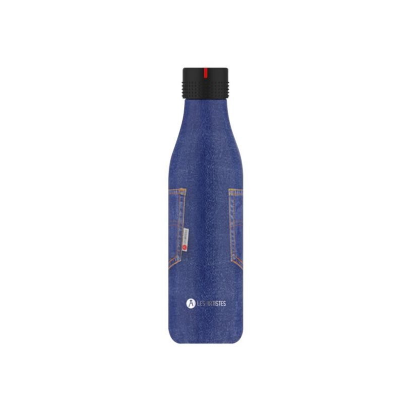 3760185320702-Les Artistes Paris - Gourde Bouteille isotherme 500 ml - Blue jean - acier inoxydable-P_405133557_1-0