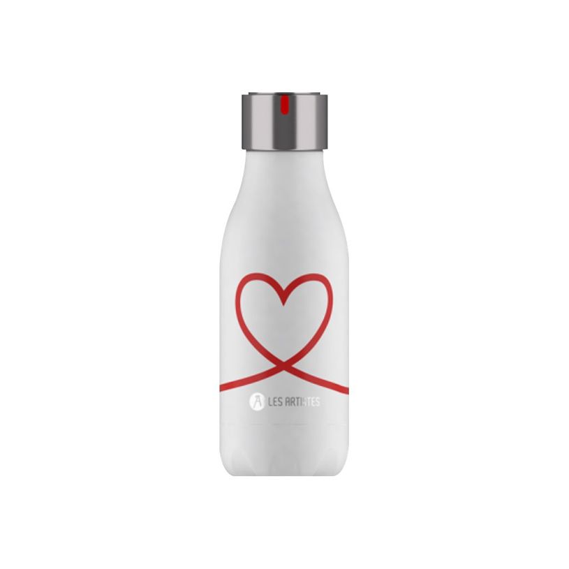 3614300042805-Les Artistes Paris - Gourde Bouteille isotherme 280 ml - Love - acier inoxydable-P_405133568_1-0