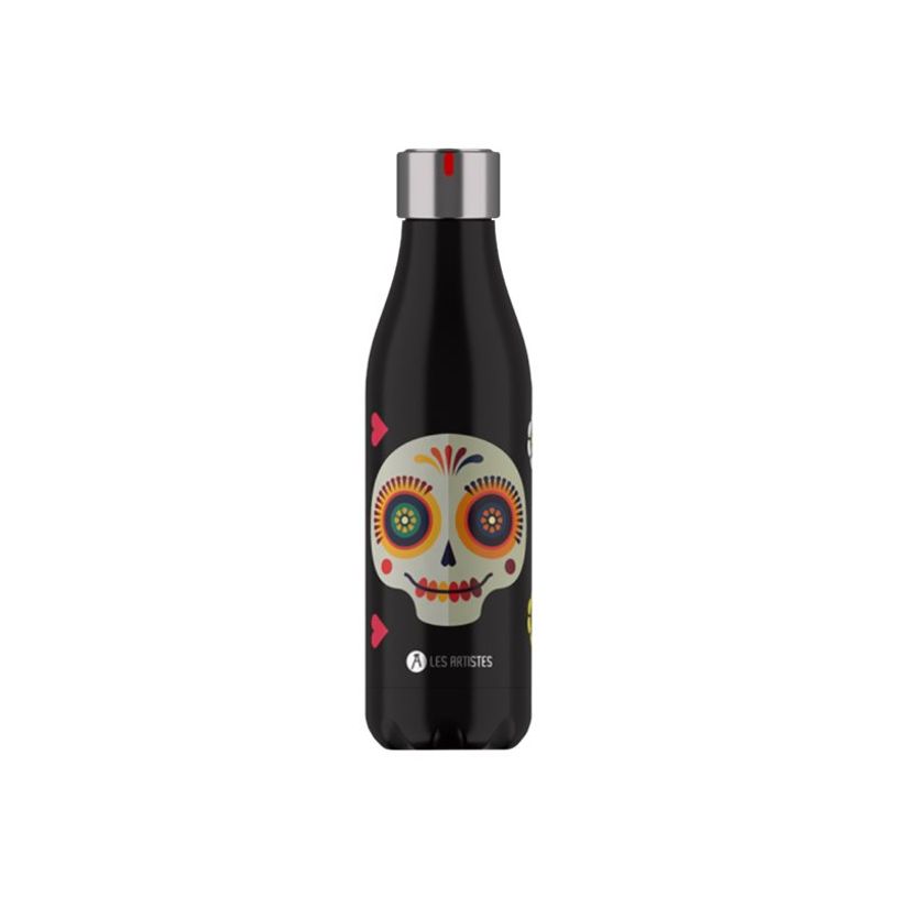 3614300042997-Les Artistes Paris - Gourde Bouteille isotherme 500 ml - Sugar skull - acier inoxydable-P_405133576_1-0